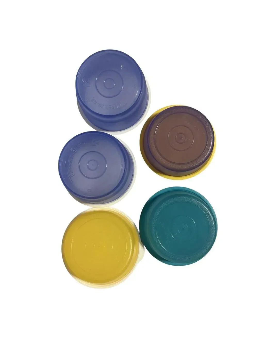 Vintage Tupperware Snack Cups Bowls w‎ Lids Set of 5 Colorful USA
